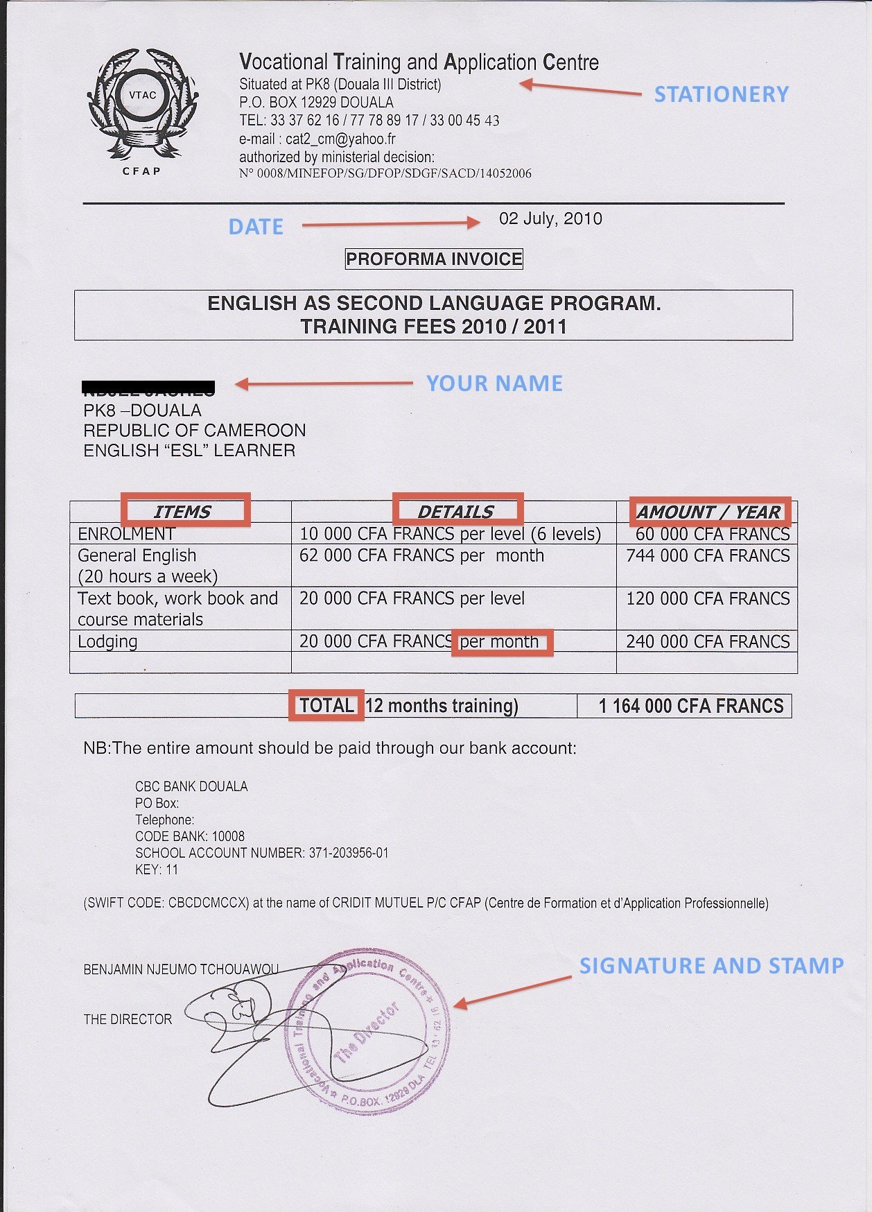 Bill Sample Format